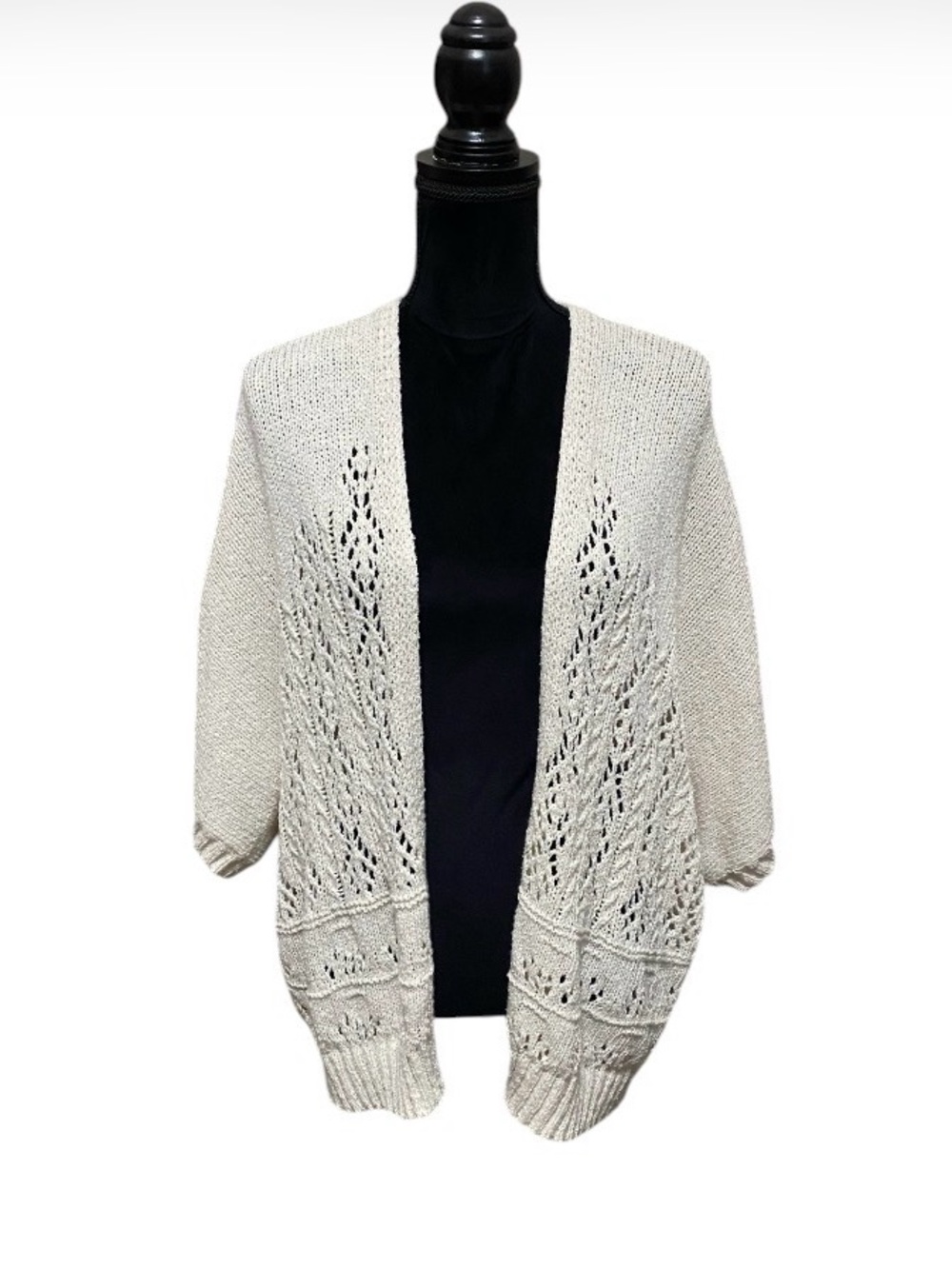 Knox Rose Open-Knit Draped Cardigan